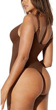 Load image into Gallery viewer, Deep V Neck Thong Compression Body Suits for Women