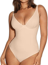 Load image into Gallery viewer, Deep V Neck Thong Compression Body Suits for Women
