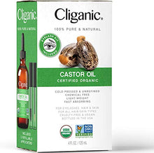 Load image into Gallery viewer, Cliganic Organic Castor Oil, 100% Pure (4oz with Eyelash Kit)

